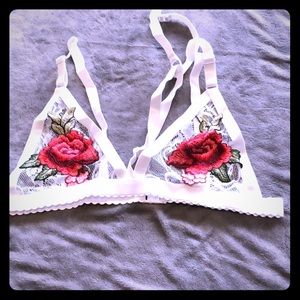 White rose lace bra